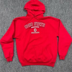 OHIO State Buckeyes Football NCAA Basic Fleece Hoodie Red Mens Size XL